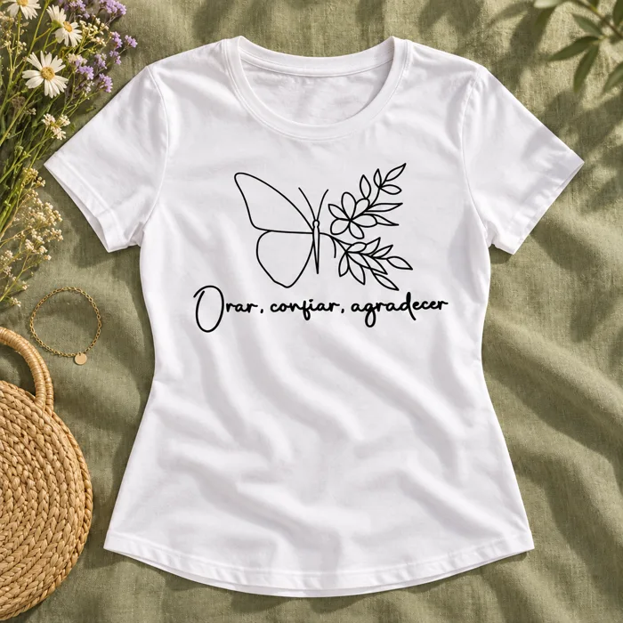 Camiseta Amor que florece, Blanca