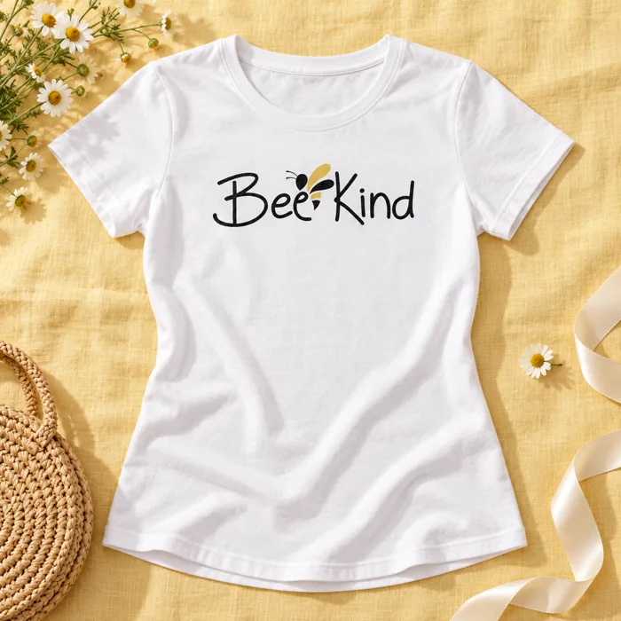 Camiseta Bee kind, Blanca