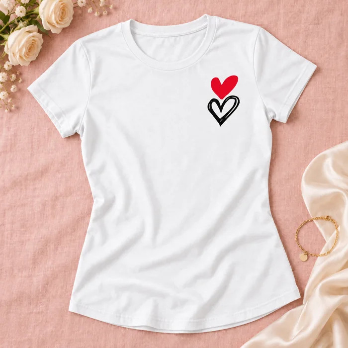Camiseta Doble amor, Blanca