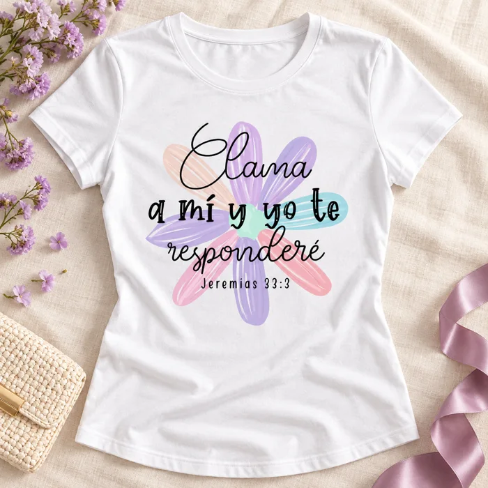 Camiseta Florece a tu ritmo, Blanca