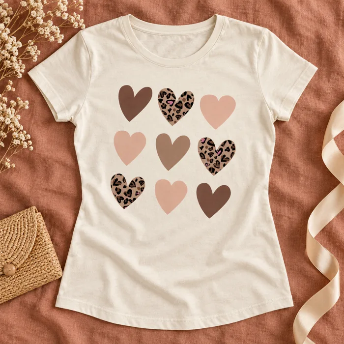 Camiseta Corazones de tierra, Beige