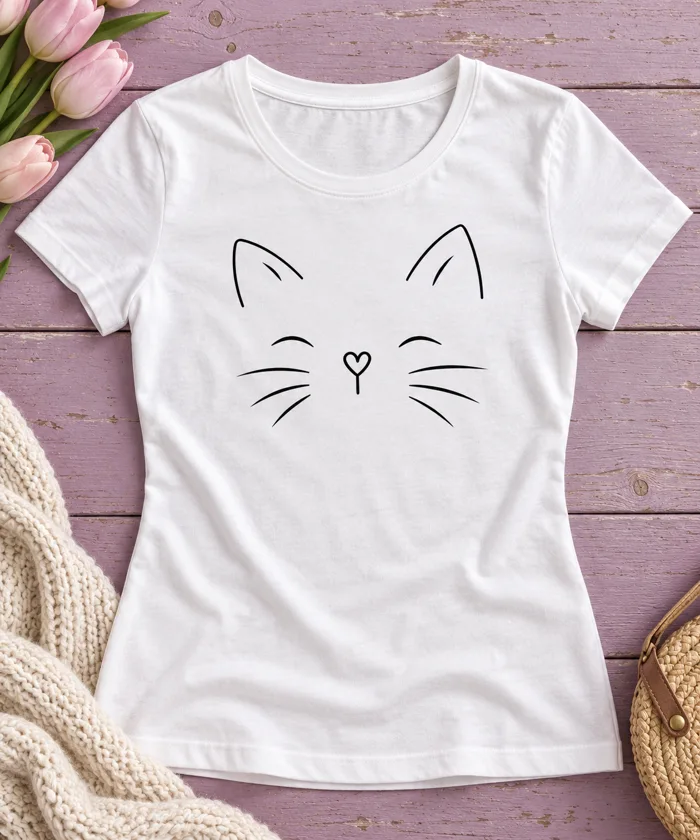 Camiseta Cat person, Blanca