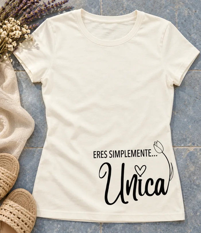 Camiseta Simple love, Beige